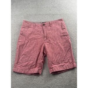 J Crew Shorts Mens 32 Pink Gramercy Chinos Linen Blend 9" Inseam Preppy Casual